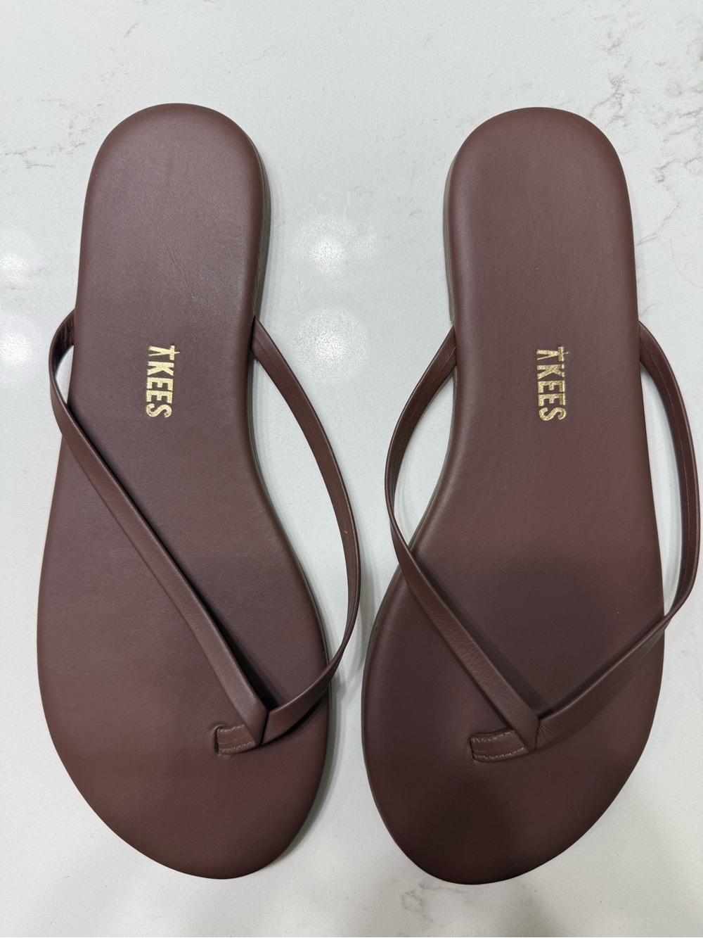 TKEES Women's Chocolate Brown Slim-Strap Sandals
